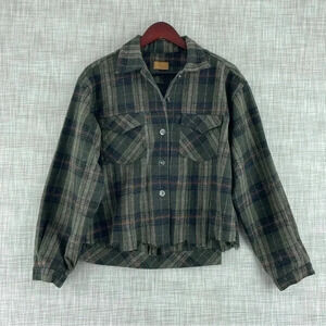 POL long distressed Jacket plaid Womens Size M 3581